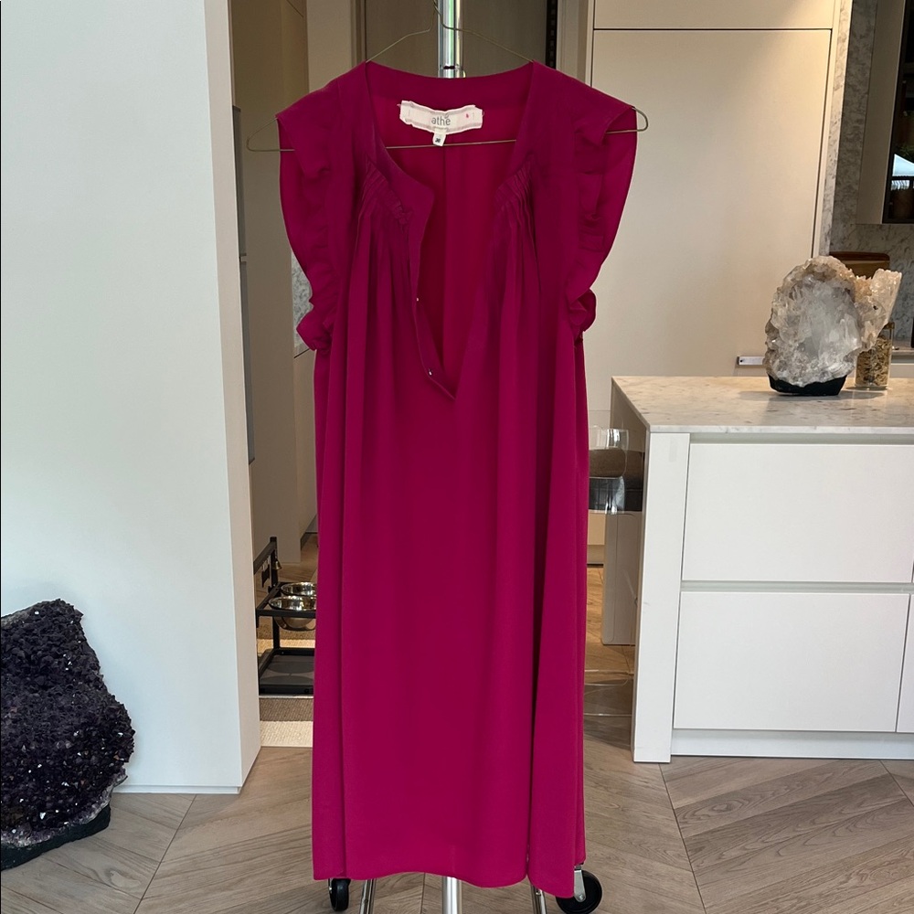 Elegant Pink Ruffle Sleeveless Top